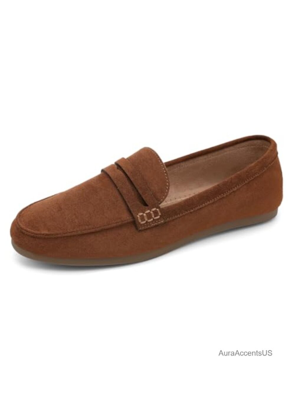Faux Suede Penny Loafers Comfortable Walking Flats Women